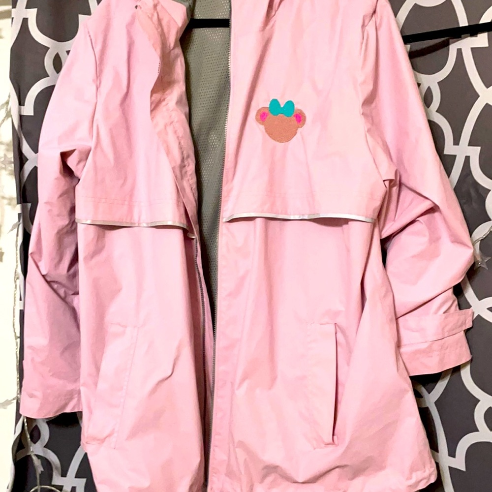 Rain jacket with a shellie Mae embroidered patch.